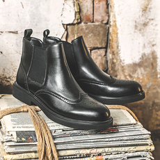 Челси сапоги 布洛克切尔西靴男马丁靴英伦短靴商务正装高帮皮鞋皮靴子中邦男鞋