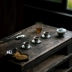 Nhật Bản cầm tay tin mận coaster cốc cốc tin kung fu bộ trà cách nhiệt retro kim loại đĩa trà mat - Trà sứ