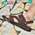 Cartier cá sấu mùa hè dép nam mềm đế mềm giày da nam giày thể thao thủy triều Hàn Quốc giày nhẹ - Giày thể thao / sandles