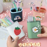 Мультяшный универсальный держатель для ручек, радужная коробка для хранения для школьников и студентов, канцтовары, система хранения, в корейском стиле