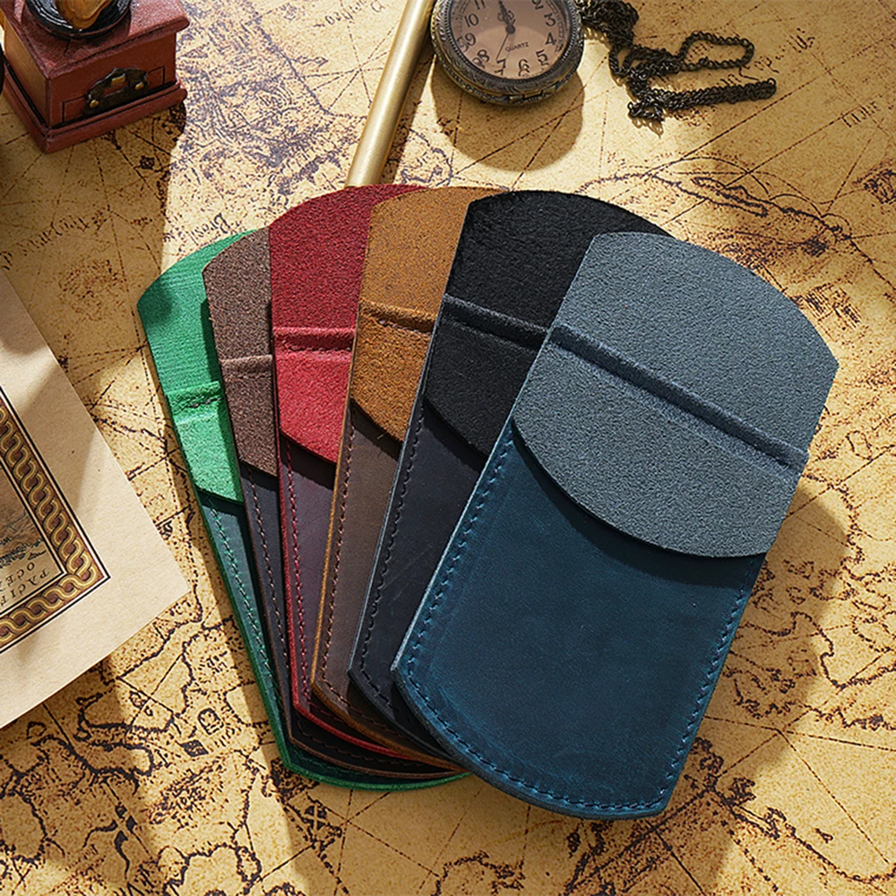 Leather capacious pen, retro pencil case, DIY
