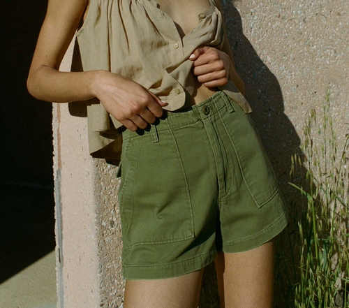 Doen American Poorcing Weslie Casual -High -High -The High -waisted Брюки переверните карманный дизайн универсальные шорты