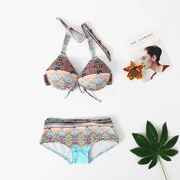 Retro bikini ba điểm gợi cảm áo tắm bãi biển đảo kỳ nghỉ tắm nước nóng mùa xuân - Bikinis