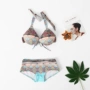 Retro bikini ba điểm gợi cảm áo tắm bãi biển đảo kỳ nghỉ tắm nước nóng mùa xuân - Bikinis đồ bơi cho người béo bụng