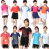Quần áo cầu lông trẻ em phù hợp cho nam giới và phụ nữ quần áo trẻ em mùa hè nhanh chóng làm khô trẻ em của cầu lông cạnh tranh thể thao đồng phục Cầu lông
