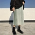 Cửa sổ cánh đồng hoa F46 túi nhung kẻ eo cao 2018 mới giảm béo dài một bước váy mùa đông nữ nửa thân chân váy công sở Váy