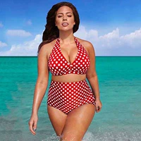 17 năm mới châu Âu và Mỹ béo chị gái áo tắm kích thước lớn chia áo tắm bikini gợi cảm nữ treo cổ áo tắm đồ bơi nữ liền thân