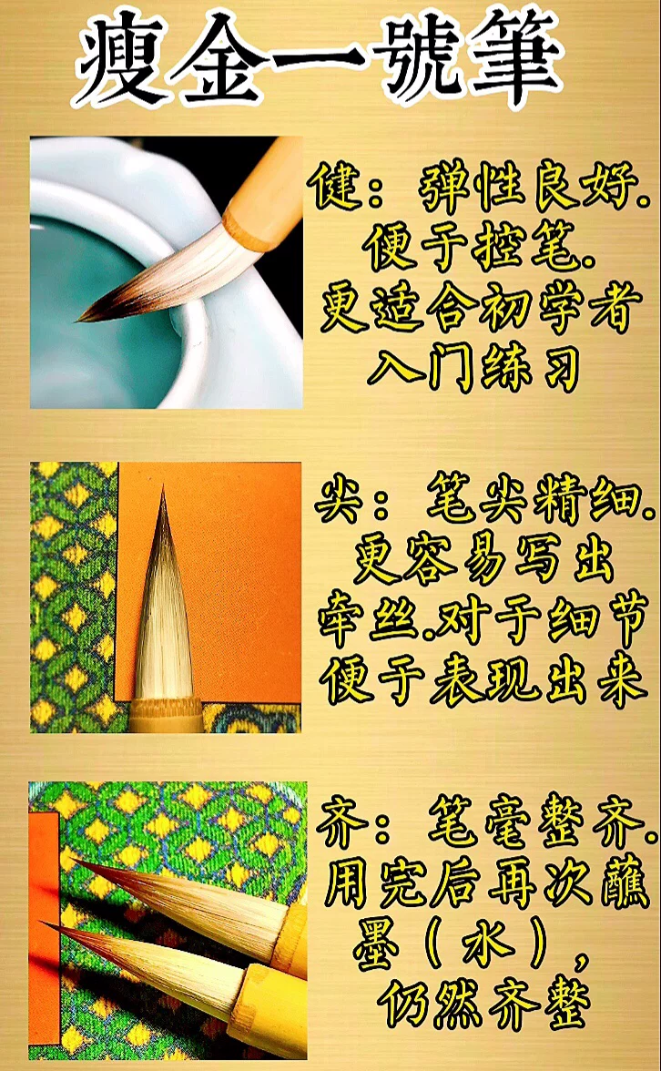 Three -piece set of Slove Golden Scholars (Basic Article Thousand Characters Edition+Slim Gold No. 1 Pen+Back to Gong Mi -character)