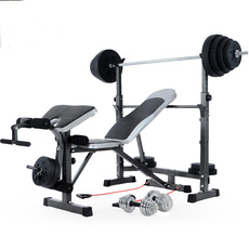 Тренажер силовой 包邮多功能高拉杆举重床卧推杠铃床深蹲架杠铃套装家用健身器材