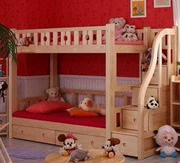 Nội thất gỗ đặc biệt, nội thất gỗ thông (giường tròn lỗ + kết hợp cầu thang từng bước) - Bộ đồ nội thất