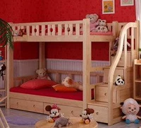 Nội thất gỗ đặc biệt, nội thất gỗ thông (giường tròn lỗ + kết hợp cầu thang từng bước) - Bộ đồ nội thất mẫu giường ngủ hiện đại 2020