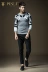 PINLI sản phẩm mùa thu mùa thu của nam giới phù hợp với vòng cổ áo thun đan áo len S163310095