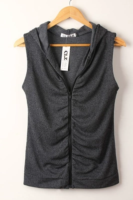 Mùa xuân và mùa hè người đàn ông mỏng của giản dị đan vest nam Hàn Quốc phiên bản của không tay vest vest trùm đầu vest cardigan coat áo vest nam thời trang Dệt kim Vest