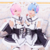 Thế giới khác nhau cuộc sống từ đầu Ram Rem Rum trẻ maid twin cosplay tóc giả cosplay nezuko Cosplay