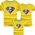 Mùa hè hè cotton Gia đình thời trang Hàn Quốc trang bị cho ba gia đình áo thun ngắn tay dài toàn thân Top Superman Star Superman áo form rộng mẹ và bé trai Trang phục dành cho cha mẹ và con