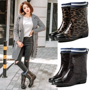 Giày đi mưa thời trang nữ cộng với nhung cotton mùa thu và giày mùa đông Giày nữ mưa trong ống để giữ ấm cho người lớn giày cao su Hàn Quốc chống trượt đế dày
