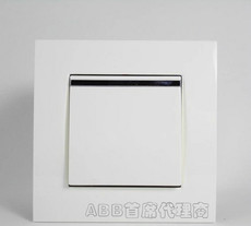 Выключатель двухклавишный abb开关插座面板由艺单联/一开双控带线au13553-ww/au135正品特价