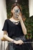Mùa xuân mới của Hàn Quốc thời trang rỗng vòng cổ ngắn tay T-Shirt nữ Han Fan rắn màu Slim mỏng hoang dã áo khoác thủy triều Mùa xuân