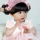 Детская челка, повязка на голову, детский парик, красный наряд маленькой принцессы, аксессуар для волос, в корейском стиле, 3-4-5-6 мес., 1-2 лет