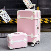 Retro sinh viên Hàn Quốc phiên bản của dễ thương nữ nhỏ tươi Công Chúa 24 inch hành lý phổ wheel trường hợp xe đẩy 26 inch vali