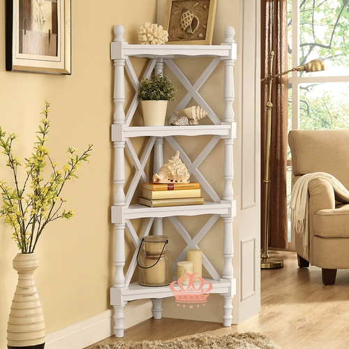 Белая угловая рама, экологичная книжная полка из натурального дерева