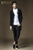 PINLI sản phẩm nam xu hướng thời trang đen dài cardigan áo len nam triều áo len S171210106 áo khoác len nam Hàng dệt kim
