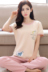 Hàn Quốc phiên bản bông đồ ngủ của phụ nữ mùa hè quần ngắn tay phần mỏng dịch vụ nhà có thể được đeo bên ngoài cắt quần phù hợp với kích thước lớn mùa xuân và mùa thu Bên ngoài ăn mặc