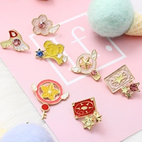 Nhật bản anime xung quanh thẻ ma thuật cô gái Sakura Loạt Các Sakura trâm hợp kim sao stick badge dễ thương bag với phụ kiện ghim cài áo