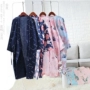 Mùa xuân và mùa hè gạc mỏng nightdress nam cardigan dài đoạn áo bông đôi yukata nữ phong cách Nhật Bản gió đồ ngủ hoa áo ngủ đẹp