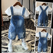 Quần áo trẻ em mới 2019 quần short trẻ em nhỏ quần bé trai quần bé gái denim bib bé quần hoang dã giản dị - Quần jean