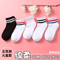 Tất cotton, mùa thu và mùa đông, nam và nữ, trẻ em, học sinh, trẻ lớn, ống, đại học, vớ gió, 5-7-9, 10 tuổi trở lên - Vớ phụ kiện thời trang trẻ em