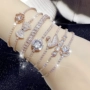 Thời trang zircon pha lê bracelet nữ Hàn Quốc phiên bản của cá tính đơn giản tính khí sinh viên hoang dã bracelet Sen tay trang sức vòng tay vòng dâu tằm cho bé
