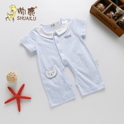 Đẹp trai hươu mùa hè sơ sinh quần áo cotton nửa tay ngắn tay quần áo bé trẻ em jumpsuit phần mỏng hafu mùa hè ăn mặc