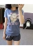 Disney phim hoạt hình cừu mẫu T-Shirt nữ phần mỏng mềm ngắn tay nhà giản dị đồ ngủ với kích thước lớn