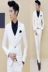 Phù hợp với nam giới thiết lập Hàn Quốc phiên bản của phù hợp với nam giới ba mảnh phù hợp với màu trắng tinh khiết chuyên nghiệp hôn nhân chú rể phù rể váy