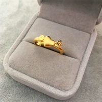 Nhẫn vàng vàng đồng xu dày mới mô phỏng nhẫn nữ 24K mạ vàng mờ một mũi tên đeo trái tim tình yêu nhẫn vàng nhẫn bạch kim