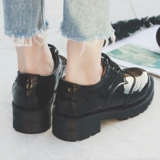 Новый продукт черные густые каблуки, одиночные -Harajuku Xiaosu Лето летние женские корейские издания неглубокая студентка Wild Ulzzang