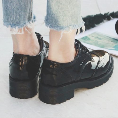 Новый продукт черные густые каблуки, одиночные -Harajuku Xiaosu Лето летние женские корейские издания неглубокая студентка Wild Ulzzang