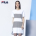 Fila Fila của phụ nữ ăn mặc mùa xuân mới bông thể thao ngắn tay áo đầm nữ | 26733210 quần áo thể thao nữ ngắn Trang phục thể thao