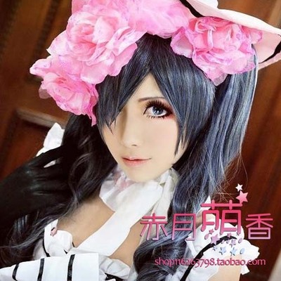 taobao agent Split wig, blue braid, cosplay