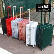 Retro nhôm khung vali nữ sinh viên xe đẩy trường hợp vali nam mật khẩu vali nam hộp da phiên bản Hàn Quốc nhỏ