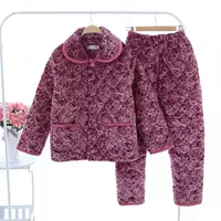 Mùa đông nhung nhung đồ ngủ phụ nữ ấm áp flannel phụ nữ trung và già mẹ trung niên phù hợp với dịch vụ nhà váy ngủ nữ