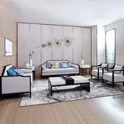 Sofa vải mới gỗ rắn retro hiện đại phong cách Trung Quốc phòng khách biệt thự mô hình khách sạn phòng Zen nội thất tùy chỉnh