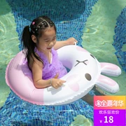 Trẻ em bơi vòng nách cô gái chơi nước nổi thỏ hoạt hình bơm hơi tai thỏ dày có tay cầm