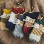 Thời trang ấm áp vớ phụ nữ lông sợi khâu Nhật Bản phù hợp với vòng tròn cotton ống vớ Hàn Quốc vớ sang trọng