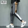 Quần áo nam Han Lu 2019 xuân nam quần âu in mới chân quần chùm chân di chuyển cộng với quần nhung dài - Quần mỏng quần áo nam hàng hiệu
