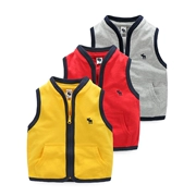 2019 lỗi mã áo vest trẻ em một lớp áo vest cotton cho bé mùa xuân và mùa thu mỏng nam nữ dây kéo cardigan - Áo ghi lê