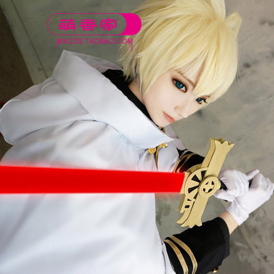 taobao agent Mengxiang home blazing angel of the end Baiye Michael golden anti-warping cosplay wig spot