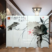 Vẽ tay Trung Quốc vẽ hoa sen màn hình gấp phòng khách phòng ngủ hiên di chuyển phân vùng văn phòng phòng họp phân vùng hoạt động - Màn hình / Cửa sổ