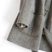 Áo khoác len họa tiết xương cá cao cấp của Nhật Bản 2018 áo len mùa thu đông 2018 - Áo len lót đôi